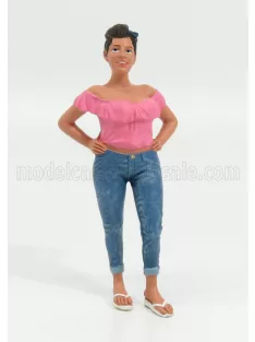   American Diorama - FIGURES GLORIA - WOMAN HANGING OUT II BLUE PINK