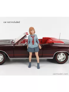   American Diorama - Figures Girl Car Meet 1 - Figure V Light Blue Grey