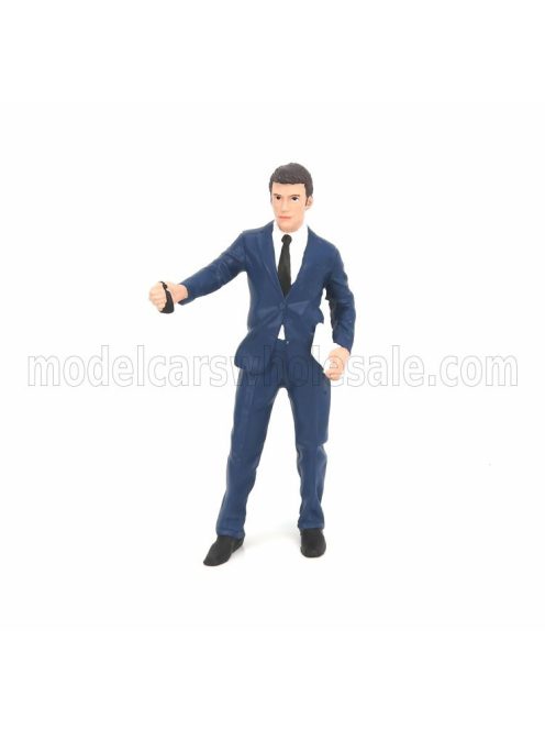 American Diorama - FIGURES MAN THE DEALERSHIP - MALE SALESPERSON BLUE
