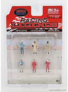  American Diorama - Figures Set 6X Man Racing Legend 50S - 60S - 70S Various