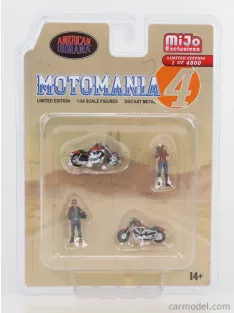   American Diorama - Figures Set Motomania - 2X Motorcycle - 2X Figure Various