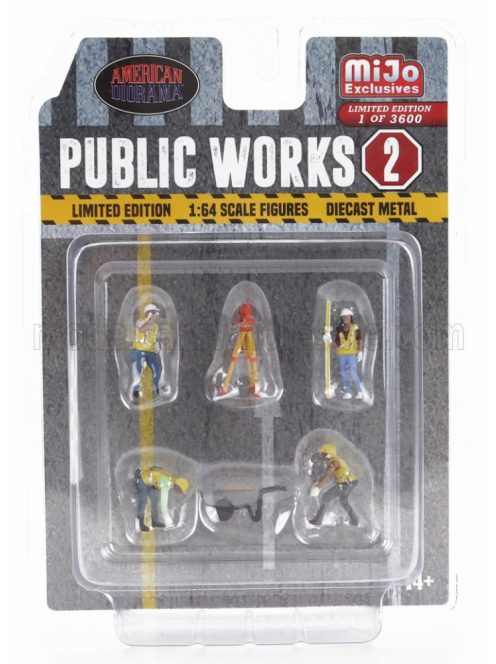 American Diorama - FIGURES SET 4X FIGURE PUBLIC WORK - 2 VARIOUS