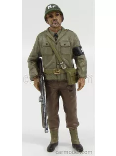   American Diorama - Figures Soldato Poliziotto Militare Con Fucile - Miltary Police Soldier Iii With Rifle Gun Green Brown