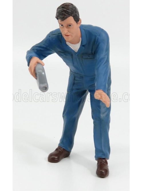 American Diorama - FIGURES MECCANICO CAMBIO OLIO MOTORE - MECHANIC DOUG FILLING ENGINE OIL BLUE