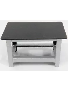   American Diorama - FIGURES WORK TABLE - TAVOLO IN METALLO DA LAVORO SILVER BLACK