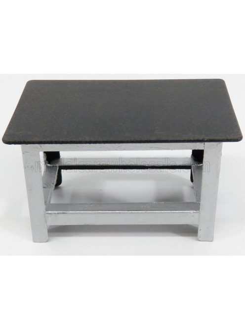 American Diorama - FIGURES WORK TABLE - TAVOLO IN METALLO DA LAVORO SILVER BLACK