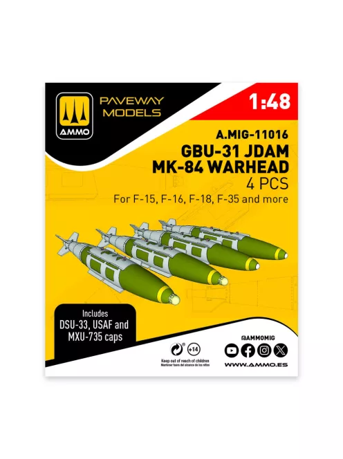 AMMO by MIG Jimenez - GBU-31 JDAM, Mk-84 Warhead (4 pcs)