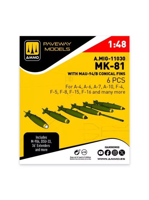 AMMO by MIG Jimenez - MK-81 with MAU-94/B conical fin (6 pcs)
