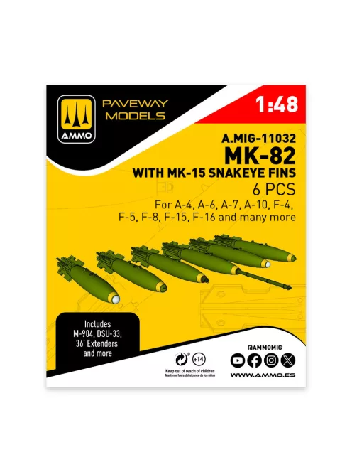 AMMO by MIG Jimenez - MK-82 with MK-15 Snakeye fin (6 pcs)