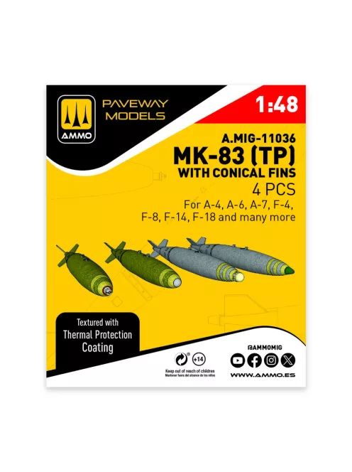 AMMO by MIG Jimenez - MK-83 with thermal protection and conical fin (4 pcs)