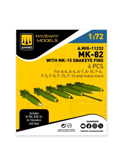 AMMO by MIG Jimenez - MK-82 with MK-15 Snakeye fin (6 pcs)