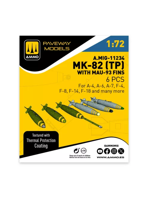 AMMO by MIG Jimenez - MK-82 with thermal protection and MAU-93 fin (6 pcs)