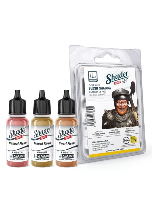 AMMO by MIG Jimenez - Matt SHADER Set Flesh Shadow