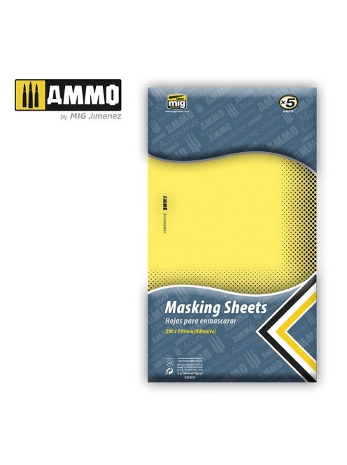 AMMO - Masking Sheets (X5 Sheets, 280Mm X 195Mm, Adhesive)