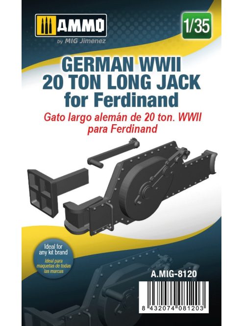 AMMO by MIG Jimenez - 1/35 German WWII 20 ton Long Jack for Ferdinand