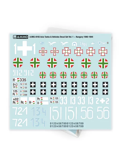 AMMO by MIG Jimenez - Axis Tanks&Vehicles Decal Set Vol. 1-Hungary 40-44