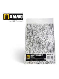   AMMO - White Marble. Round Die-cut for Bases for Wargames - 2 pcs