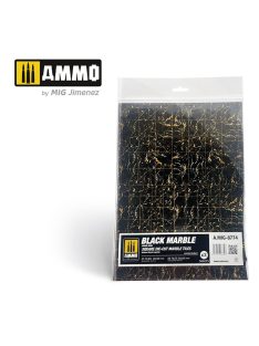 AMMO - Black Marble. Square Die-cut Marble Tiles - 2 pcs