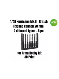   Art Scale - 1/48 Hurricane Mk.II - British Hispano cannon 20 mm - 2 different types - 8 pc.