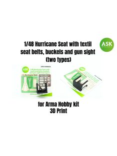   Art Scale - 1/48 Hurricane Seat with textil seat belts, buckels and gun sight (two types)