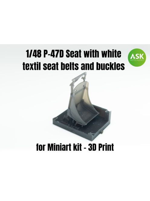 Art Scale - 1/48 P-47D Seat with white textil seat belts and buckles