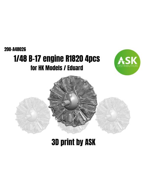 Art Scale - 1/48 Wright R-1820 engine set, 4 pc. for B-17 for Hong Kong Model