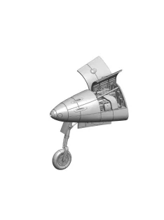   Art Scale - Me 262A - correct nose incl. guns front landing gear + wheel 3D print for Arma Hobby
