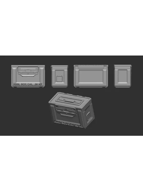 Art Scale - Ammo Box Cal. .50 M2 - 12 pc. of US ammunition boxes for a 12.7 machine gun