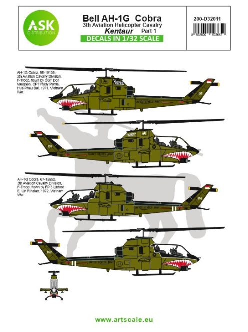 Art Scale - 1/32 Bell AH-1G Cobra Kentaur 3th Aviation helicopter cavalry part 1