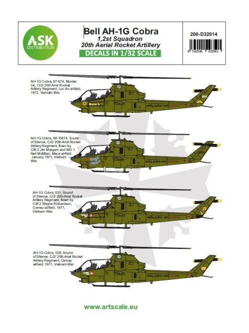 Art Scale - 1/32 Bell AH-1G Cobra 20th Aerial Rocket artilery part 1