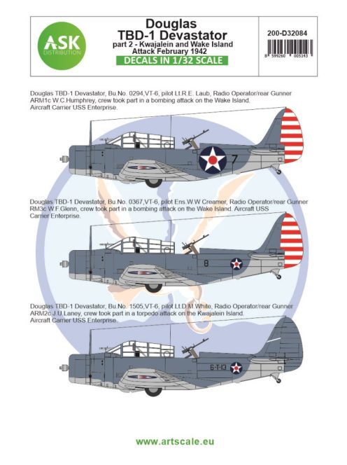 Art Scale - 1/32 Douglas TBD-1 Devastator part 2 - Kwajalein and Wake Island Attack, February 1942