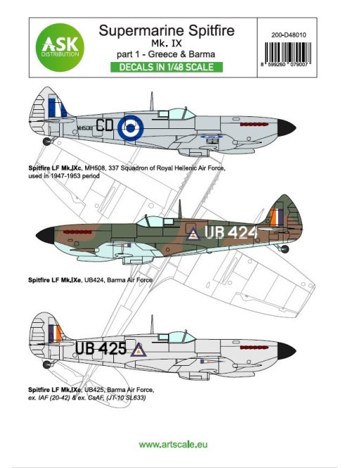 Art Scale - 1/48 Spitfire Mk.IXc and Mk.IXe part 1 - Greece, Burma (limited edition)