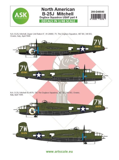 Art Scale - 1/48 B-25J Mitchell part 4 - US Dogface Sq. "Super Unit Ration K", Mediterranean a.