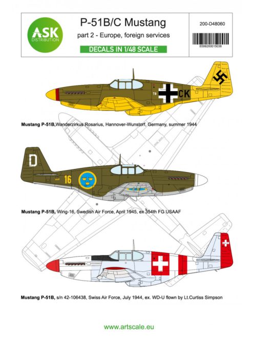 Art Scale - 1/48 P-51B/C Mustangs part 2 - Over Europe in foreign services