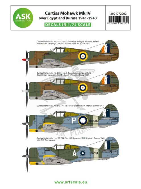 Art Scale - 1/72 Curtiss Mohawk IV over Egypt and Burma 1941-1943