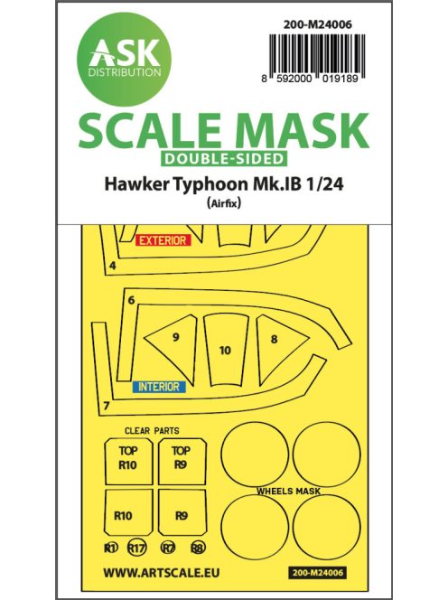 Art Scale - 1/24 Hawker Typhoon Mk.IB double-sided express masks for Airfix