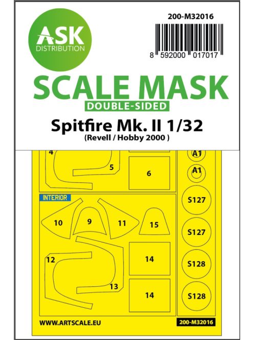 Art Scale - 1/32 Spitfire Mk.II double-sided express masks for Revell/Hobby2000