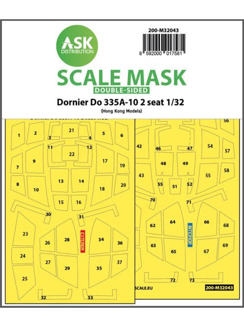 Art Scale - 1/32 Dornier Do 335A-10 two seater double-sided mask for HK Models