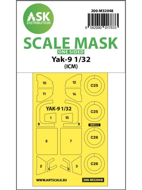 Art Scale - 1/32 Yak-9 one-sided mask for ICM
