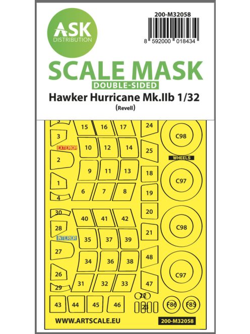 Art Scale - 1/32 Hawker Hurricane Mk.IIB  double-sided express masks for Revell