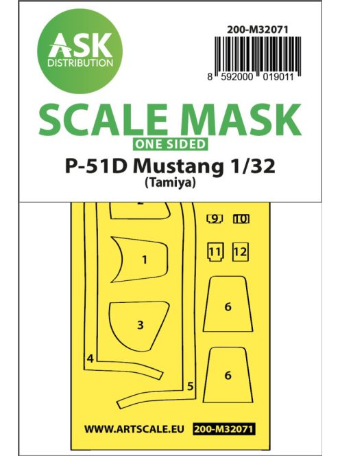 Art Scale - 1/32 P-51D Mustang one-sided fit mask for Tamiya