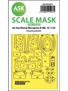   Art Scale - 1/32 Mosquito B Mk.IV  one-sided fit mask for Hong Kong Model