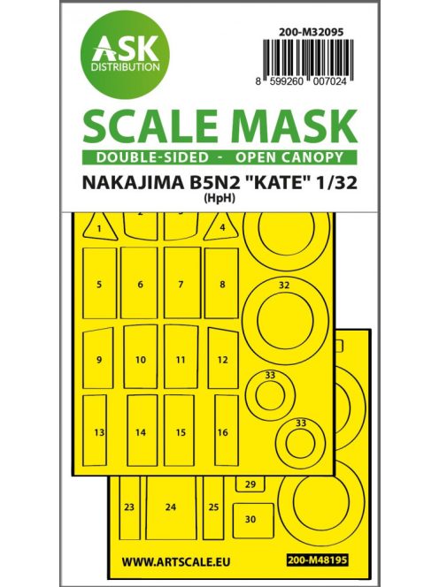 Art Scale - 1/32 B5N2 Kate open canopy - double-sided express mask for Infinity