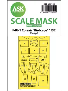   Art Scale - 1/32 F4U-1 Corsair Birdcage one-sided express fit mask for Tamiya