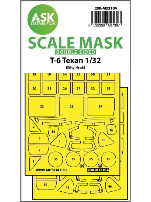 Art Scale - 1/32 T-6 Texan double-sided express fit mask for Kitty Hawk