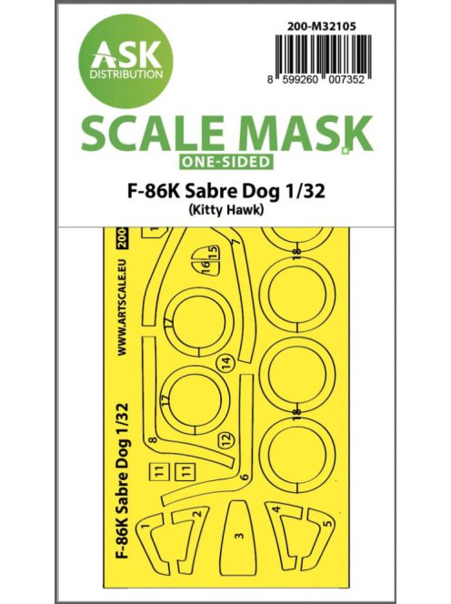 Art Scale - 1/32 F-86K Sabre Dog one-sided express fit mask for Kitty Hawk