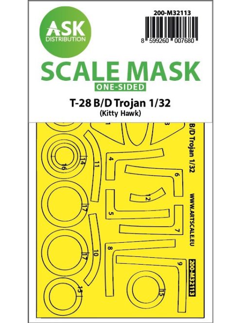 Art Scale - 1/32 28-B/D Trojan one-sided express fit mask for Kitty Hawk