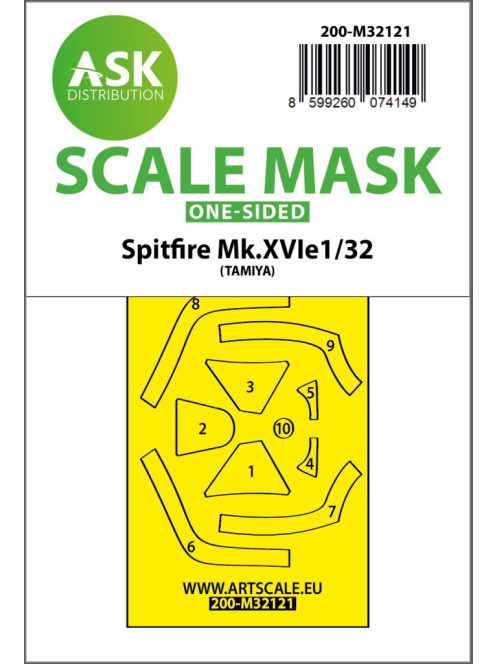 Art Scale - 1/32 Spitfire Mk.XVIe one-sided express fit mask for Tamiya