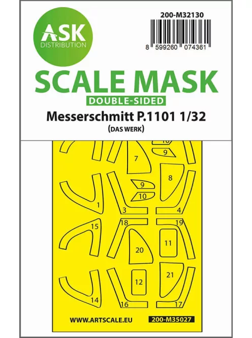 Art Scale - Messerschmitt P.1101 double-sided express fit mask for Das Werk