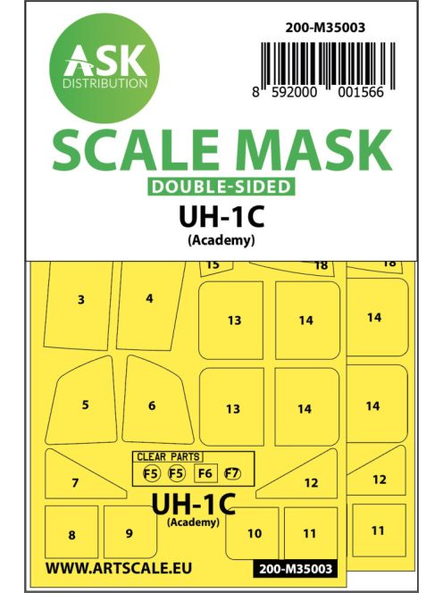 Art Scale - 1/35 UH-1C double-sided painting mask for Academy